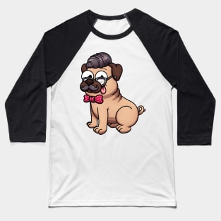 Cute Hipster Pug Baseball T-Shirt